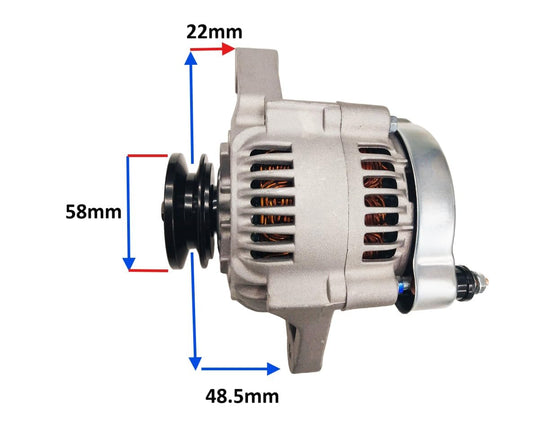 LIGHT WEIGHT 3.2KG 50AMP 2-PIN ALTERNATOR FOR KIT RACE CAR FOR KUBOTA DENSO TYPE V-BELT SXR®