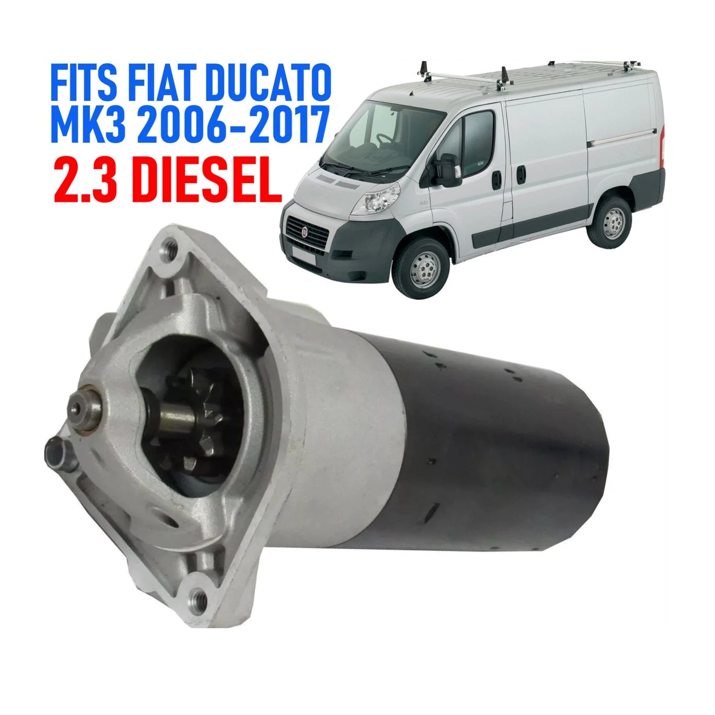 Starter motor for FIAT DUCATO 2.3 JTD MANUAL DIESEL 2006-2017
