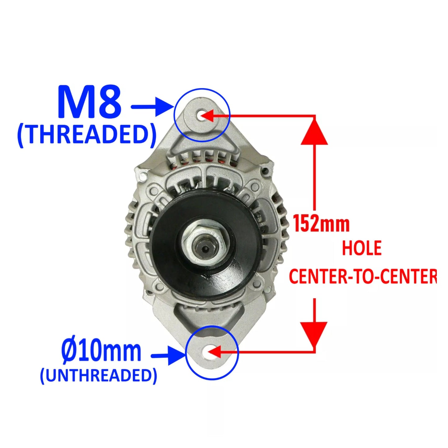 Alternator for Kit Race Car, LIGHT WEIGHT 3.2KG 2-PIN WITH 7-RIBBED PULLEY 50amp