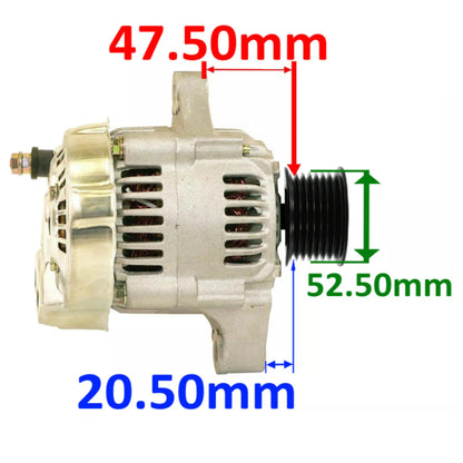 Alternator for Kit Race Car, LIGHT WEIGHT 3.2KG 2-PIN WITH 7-RIBBED PULLEY 50amp